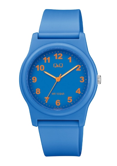 Q&q Qcg2225 Saks Mavi Rakamlı Silikon Kordonlu 38 Mm Su Geçirmez Unisex Kol Saati
