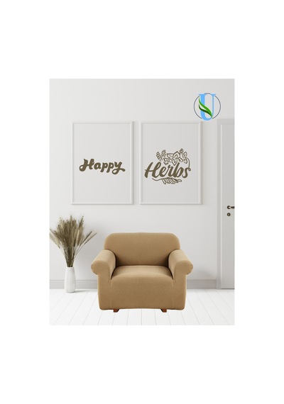 Uy Style Likrali Tek Kişilik Koltuk Örtüsü ,berjer Kılıfı Lastikli Pitikare Desen Bej - 625061863 Bej