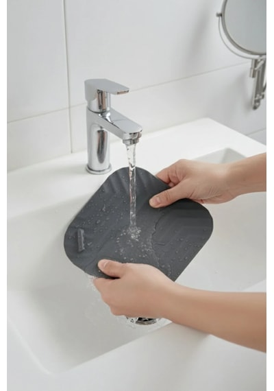 Koku Önleyici Silikon Mat Banyo Mutfak Lavabo Balkon Gider Tıpası Kapağı Gri