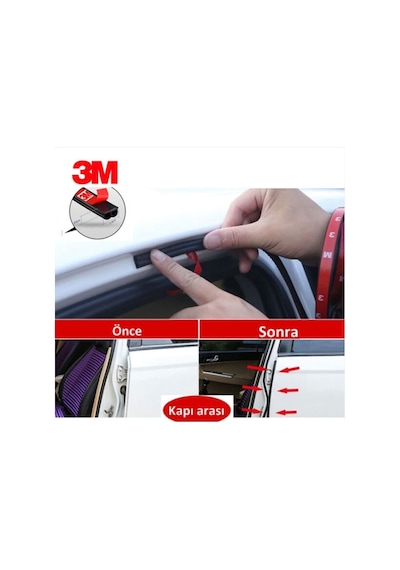 Contacall 3m Oto Kapı Kaput Bagaj Ses Toz Yalıtım Fitili 5 Metre Uzunluk