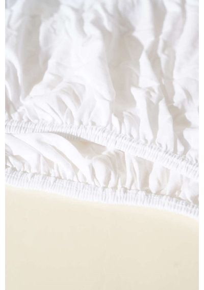 Bessy Penye Fitted Lastikli Çarşaf %100 Pamuk Kumaş Tek Çift Kişilik Battal King Size Beyaz