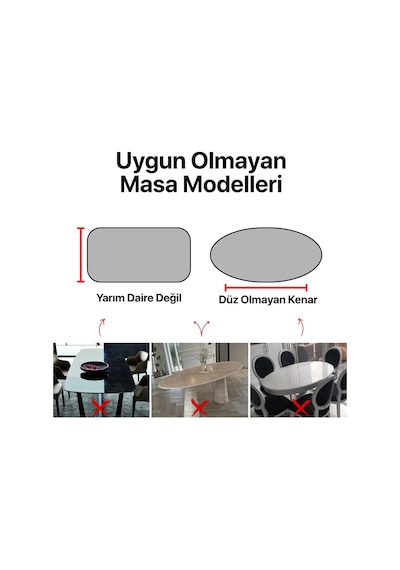 Şeffaf Pvc 2,6 Mm Kalın Oval Masa Örtüsü Kaymaz Koruyucu, Düz Kenarlı Yarım Daireli Muşamba Şeffaf