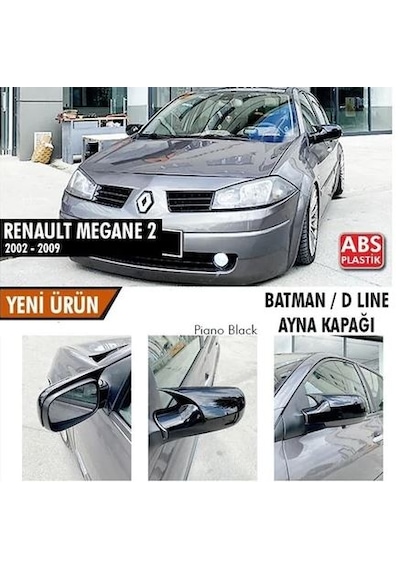 Renault Megane 2 2002-2009 Batman Yarasa Ayna Kapağı Piano Black