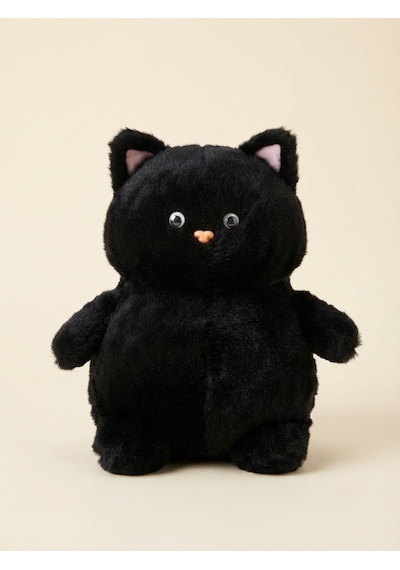Peluş Pofuduk Kedi-30 Cm Siyah