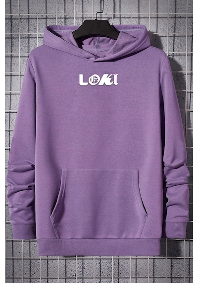 Uyguntarz Unisex Floki Baskılı Sweatshirt Lila
