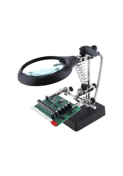 Bushman 5 Led 3 Farklı Mercek Çok Fonksiyonlu Lehim Tamir Standı Büyüteç