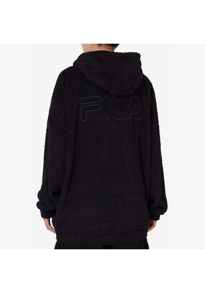 Siyah Fila Kapşonlu Sweatshirt Terry Fabric Lu411124 Siyah