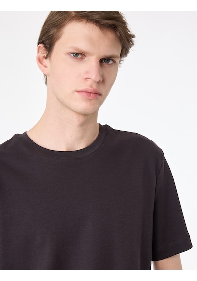 Koton Regular Fit Kısa Kollu Pamuklu Bisiklet Yaka Tişört Mor 6sam10021mk