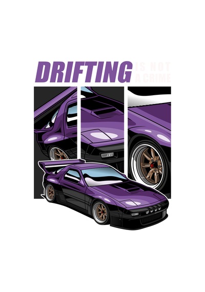 Paybuy Kadın Oversize Baskılı Tişört Drift Otomotiv Temalı Retro Araç Gr Beyaz