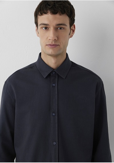 Mavi Uzun Kol Gömlek Dark Navy Lacivert