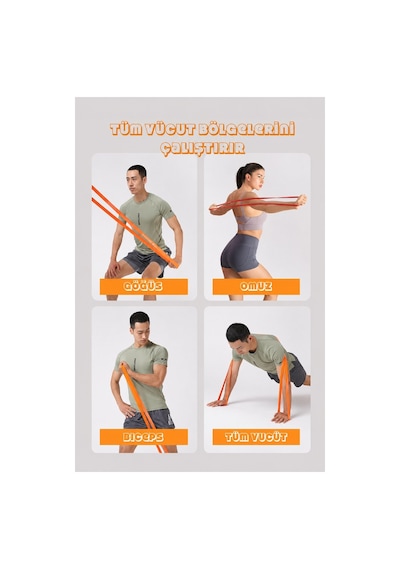 25-35-45 KG Direnç Bandı Seti Kas Geliştirme Lastiği Fitness Pilates Cross Training Bant 3 Sertlik
