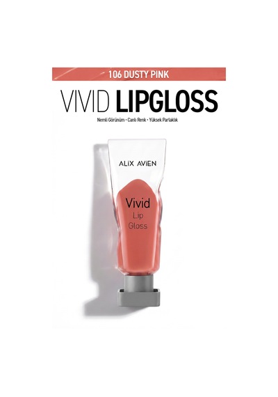 Parlak Bitişli Nemlendirici E Vitaminli Dudak Parlatıcı - Vivid Lipgloss 106 Dusty Pink Pembe