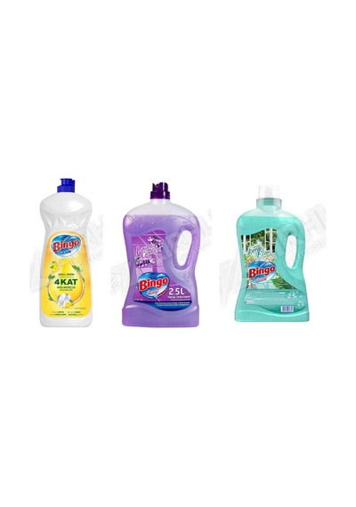 Bingo Sıvı Bulaşık Deterjanı 1500 Ml + Yüzey Tem. Fresh 2.5 Lt + Yüzey Tem. Fresh 2.5 Lt 3'lü Set Diğer
