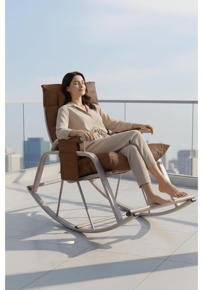 Relax Sallanan Sandalye Kahverengi Çok Renkli