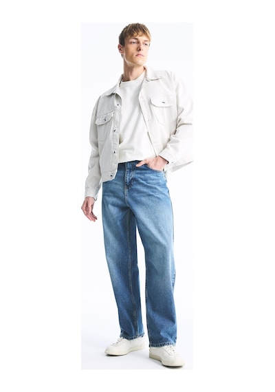 Defacto Baggy Fit Düz Paça Yıkama Efektli Jean Pantolon I7295ax26aunm28 Mavi-nm28