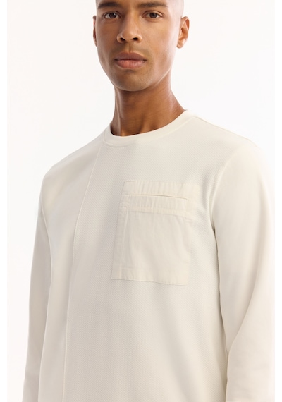Avva Erkek Ekru Bisiklet Yaka Pamuklu Bi-stretch Regular Fit Sweatshirt A52y1235