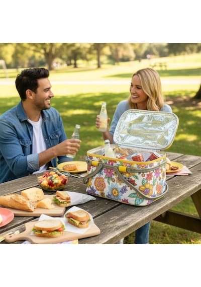 20 Lt Piknik Sepeti 1113 Picnic Bag -350 Çok Renkli