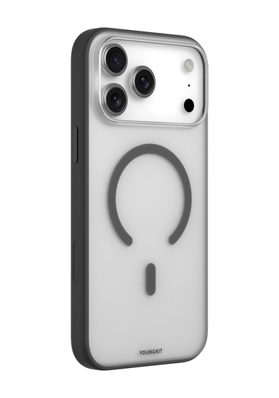 Apple Uyumlu iPhone 17 Pro Kılıf M-safe Şarj Özellikli Youngkit Clear Serisi Kapak Siyah Siyah