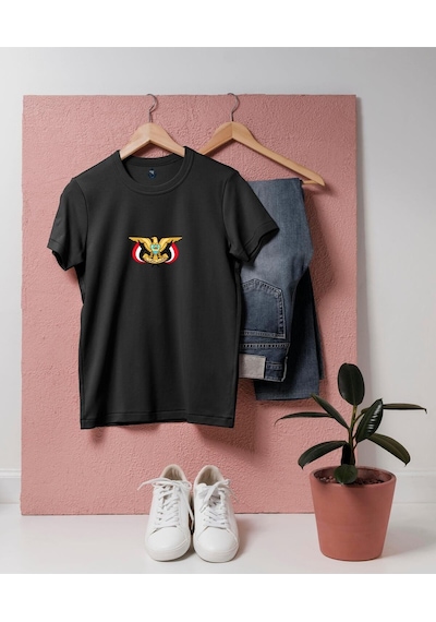 Oversize Republic Of Yemen / Yemen Cumhuriyeti Tasarım Unisex T-shirt Siyah