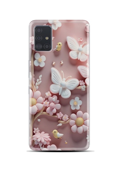 Samsung Samsung Galaxy Uyumlu A31 Kılıf Boutique Baskılı Resimli Pembe Kelebekler Pcode -088