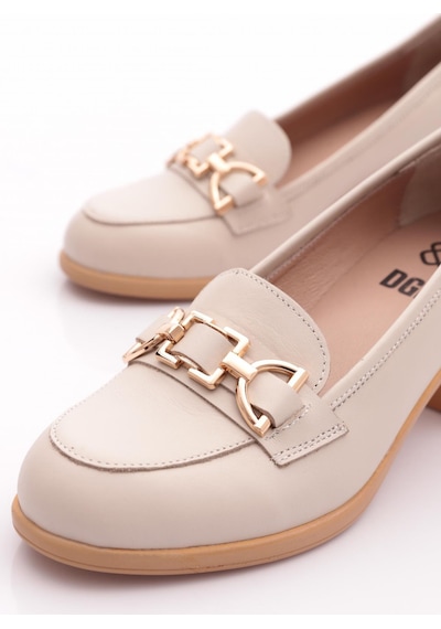 Dgn 25030 Kadin Loafer Ayakkabi Ekru