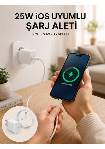 Type-c Hızlı Şarj Özellikli Cihazı Usb-c Kablo Dahil Renkli