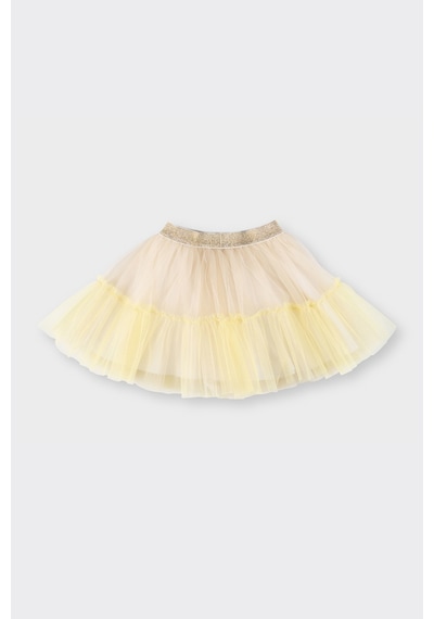 Kız Bebek Beli Simli Lastikli İçi Pamuk Astarlı Tütü Bej Etek 7755782 2411GB13005