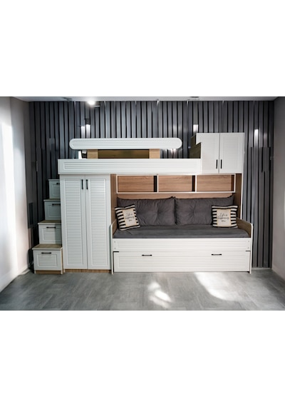 Viola Komple Mdf Membran Dolaplı Yavrulu Ranza 190 x 90