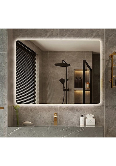 60X70 CM Ledli Ayna Banyo Aynası Dekoratif Ayna Boy Ayna Salon Du