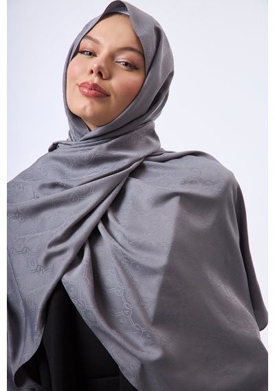 Mirsoy Scarf Mir Modern Desen Şal Açık Gri