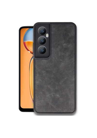 Realme C65 Kılıf Aras Deri Kapak - Siyah -