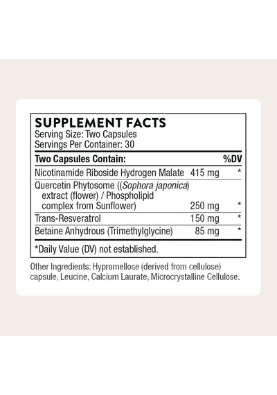 Thorne - Resveracel - Nicotinamide Riboside With Quercetin Phytosome & Resveratrol - Supports Health