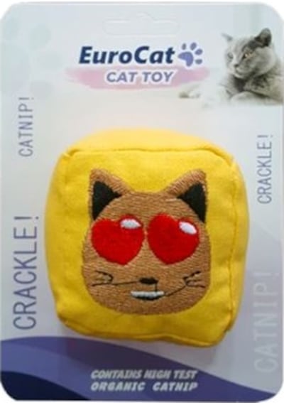 Eurodog&Eurocat 6 CM Kedi Suratlı Catnipli Küp Kedi Oyuncağı