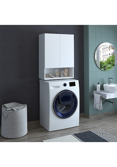 Banos Cu3 Çok Amaçlı Çamaşır Makinesi Üst Banyo Dolabı - Beyaz