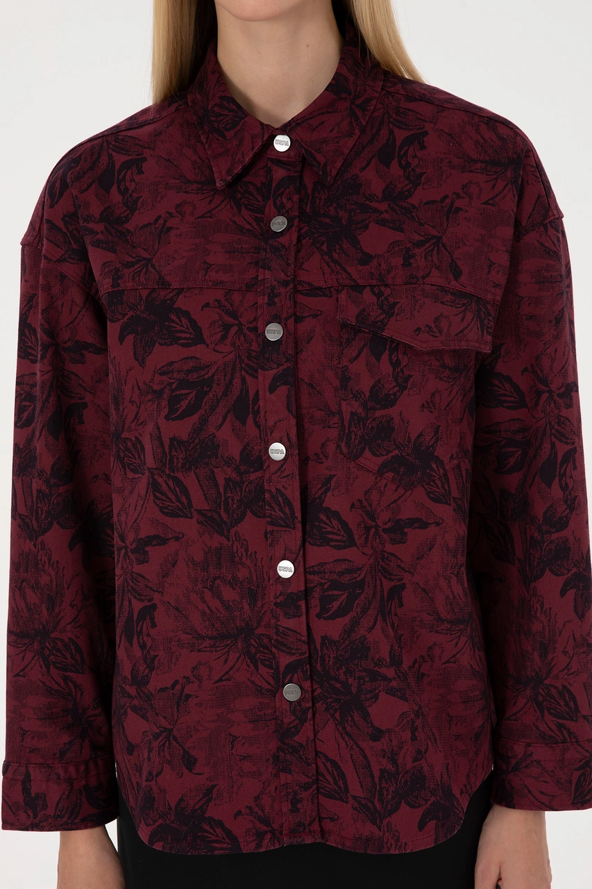 U.s. Polo Assn. Kadın Plum Gömlek Desenli 50310568-vr177 New Plum