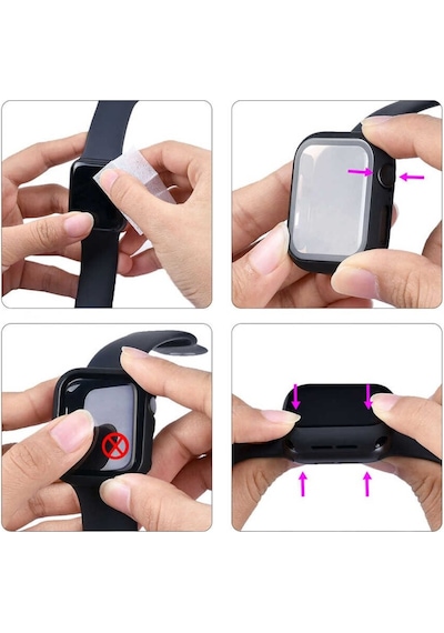 Apple Uyumlu  Watch Ekran Koruyucu 5 6 Se 38 40 41 42 44 45 MM Kasalı Ful