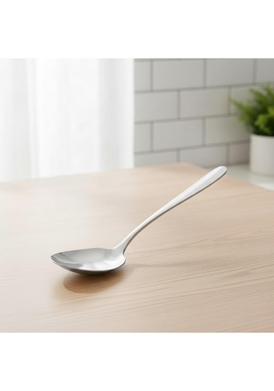Premium Gümüş Renk Servis Kaşığı 21 Cm Paslanmaz Çelik, Ergonomik Tasarım, Salata Ve Yemek Servis Kaşığ Diğer