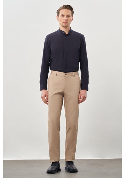 İmza Koyu Bej Düz Armürlü Pamuklu Yan Cep Comfort Fit Casual Pantolon 1003245169 KOYU BEJ İmza Koyu Bej Düz Armürlü Pamuklu Yan Cep Comfort Fit Casual Pantolon 1003245169 KOYU BEJ
