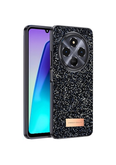 Onegif Xiaomi Redmi 14c Bright Simli Kapak - Siyah 0.2M-Çok Renkli