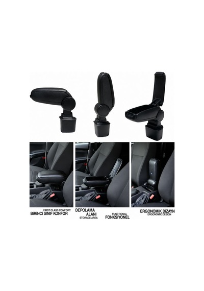 Seat Ibiza Mk5 Makyajsız Kj 2017 2018 2019 2020 2021 Uyumlu Araca Özel Kolçak Kol Dayama Orta Konsol Siyah