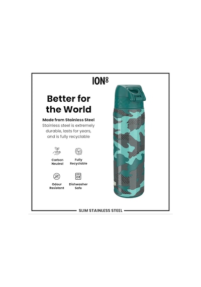 Ion8 - Paslanmaz Çelik İnce Suluk - Kamuflaj - 600 Ml - Sızdırmaz Çok Renkli