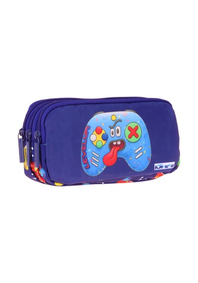 Kaukko Kids Good Game Baskılı Lacivert - Kırmızı Erkek Çocuk Okul Kalemliği Kalem Çantası - L5391