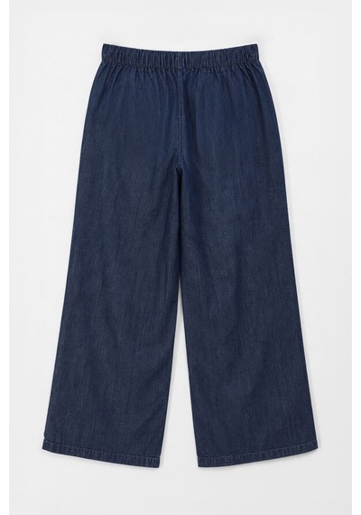 Bluew White Kadın Beli Lastikli Wideleg İnce Rahat Jean Pantolon mavi