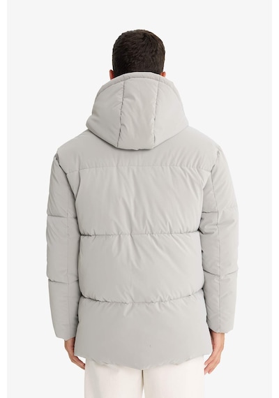 Defacto Su İtici Regular Fit Kapüşonlu Cepli Astarlı Rüzgar Geçirmez Fermuarlı Parka F0431ax25wngr454 Gri-gr454
