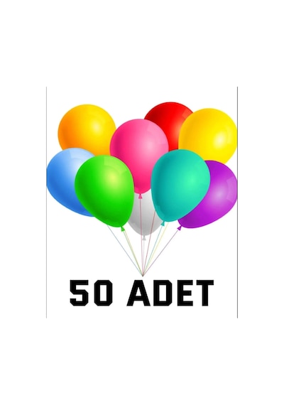 Renkli Balon 50 Li Karışık Renk Parti Doğum Günü Kutlama Özel Günler Çok Renkli