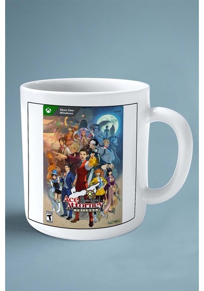 Phoenix Wright Oyun Baskılı Kupa Bardak Çift Taraflı Baskı Kişiye Özel Model 2 Çok Renkli