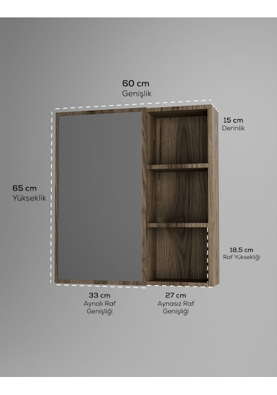 Tek Kapaklı Aynalı Banyo Dolabı Çok Amaçlı Banyo Dolabı Kahverengi Tek Kapaklı Aynalı Banyo Dolabı Çok Amaçlı Banyo Dolabı Kahverengi