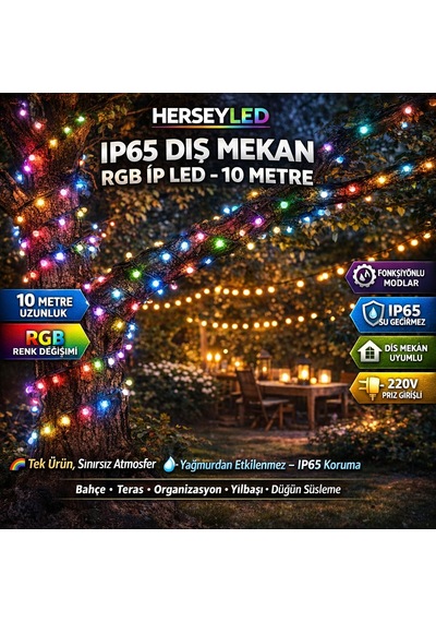 Ip65 Dış Mekan İp Led Rgb 10mt Fonksiyonlu Rgb RGB