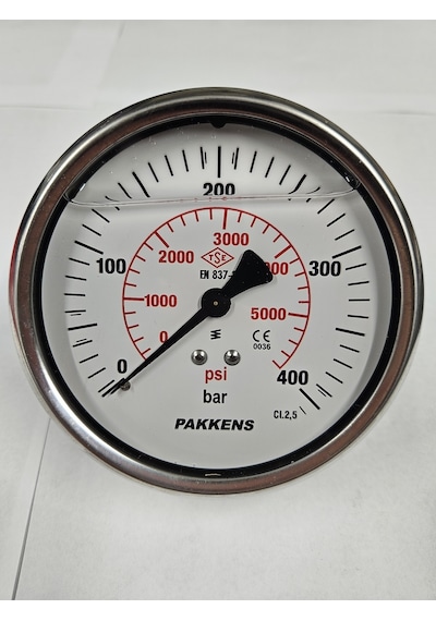 Çap 100 Pano Tip 400 Bar Gliserinli Manometre - Pakkens