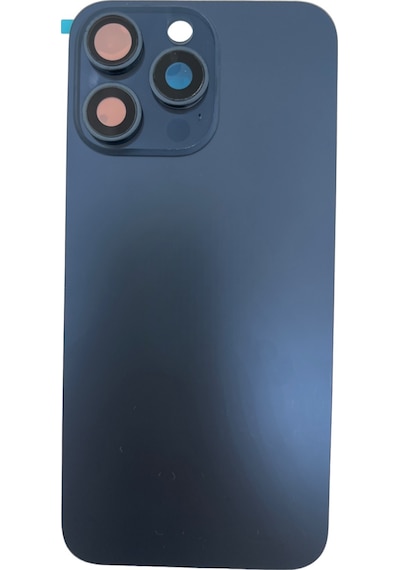 Teknonet Apple Uyumlu iPhone 15 Pro Max Kamera Camlı Batarya Kapağı + Magsafe Flex - Mavi Mavi